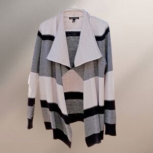 Cable & Gauge Open Front Cascading Shawl Cardigan Sweater Size XL